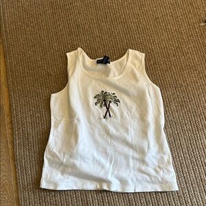 Tropical sleeveless cotton tank top size PL, Karen Scott